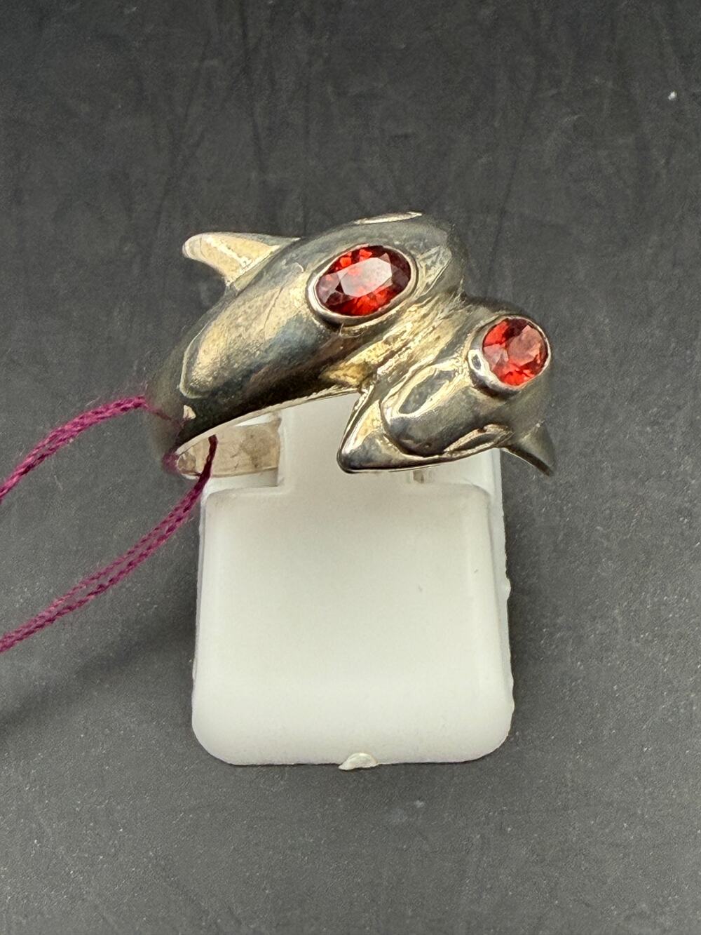 Vintage "New" Sterling Silver Mexico Stone Inlay Ring Size 5.5